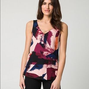 LE Chateau Abstract Viscose Crêpe Double V Size XXS